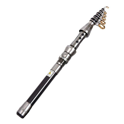 Portable Carbon Fiber Telescopic Fishing Rod Travel Spinning Pole Sea Fresh