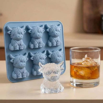 3D Highland Cow Silicone Ice Cube Mold Mini Cute Tray