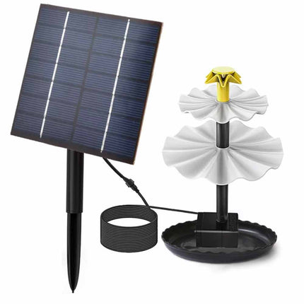 3-Tier Solar Bird Bath Fountain with Pump and Solar Panel for Garden