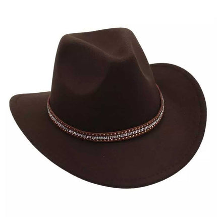 Western Cowboy Hat Women Men Wild West Hats Cowgirl Wide Brim Cap