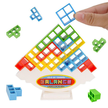 16PCS Tetra Tower Stacking Blocks Game with Holder Balance Puzzle Gift