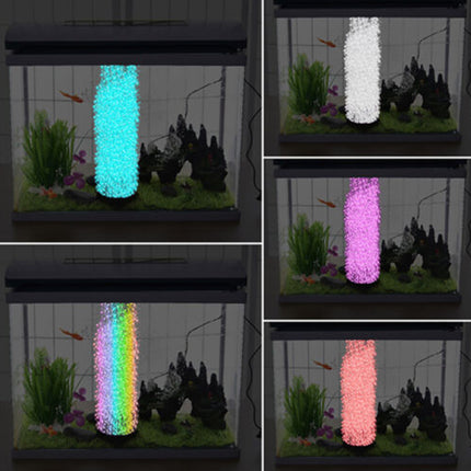 7 Color LED Air Stone Disk Aquarium Bubble Light Fish Tank Lamp