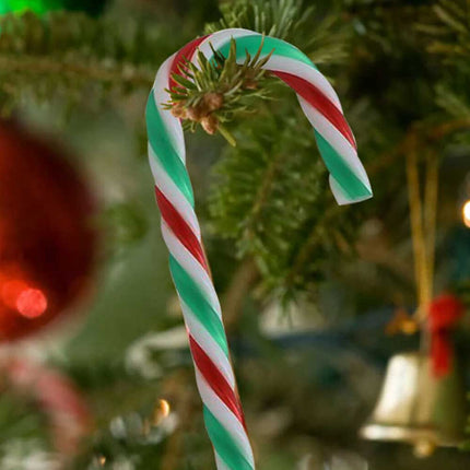 6Pcs Plastic Candy Cane Christmas Hanging Tree Ornaments Decor