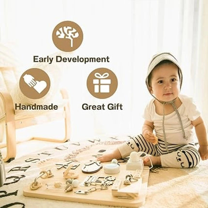 Montessori Busy Board for Toddlers – Sensory Fidget Toy ADHD Gift
