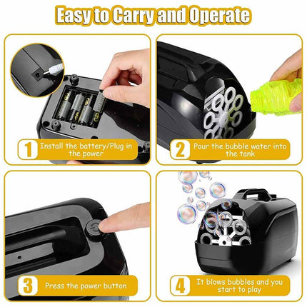 Electric Bubble Machine USB Automatic Bubble Blower Wedding Party Xmas