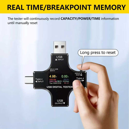 USB-C Digital Voltage Current Meter Tester for PD Power