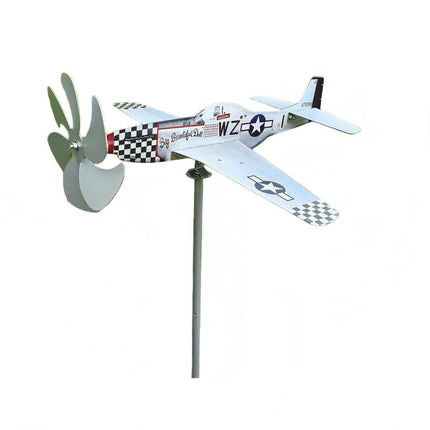 Compass Weather Vane Garden Decoration with Airplane Wind Spinner Windmill
