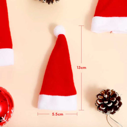 10PCS Red Hat Santa Cutlery Bags Xmas Knife Fork Holder Decoration