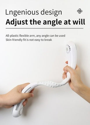 Bladeless Portable USB Neck Fan Rechargeable Dual Cooling Neckband