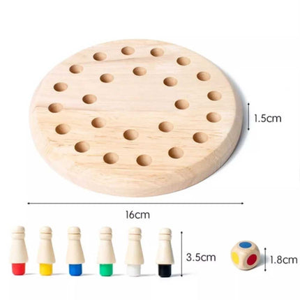 Wooden Memory Match Stick Chess Game Board Puzzle Montessori Toy