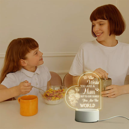 Mother's Day Night Light USB Bedside Lamp Gift for Mum Mummy