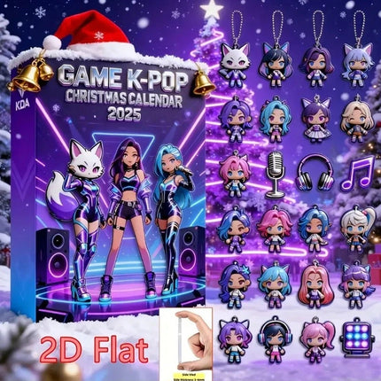 2025 K-Pop Demon Hunter Advent Calendar Acrylic Pendant Keychain Xmas