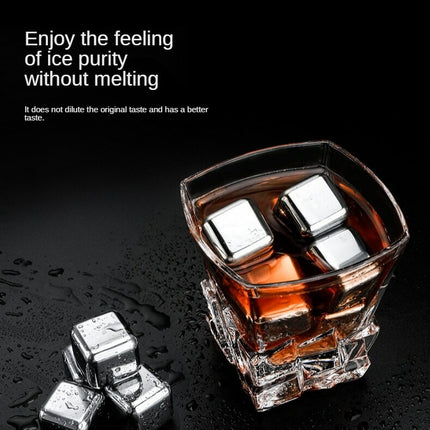 Reusable Stainless Steel Ice Cubes for Whiskey, Chilling Stones with Tong