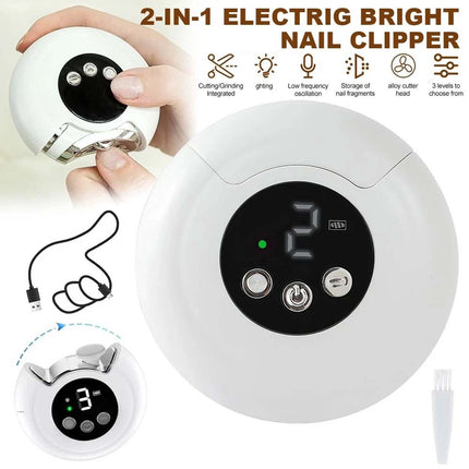 Electric Nail Clippers Rechargeable Automatic Trimmer Safe File Cutter