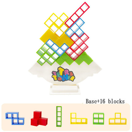 Tetra Tower Game: Stacking Balance Blocks, Educational Toy for Adults