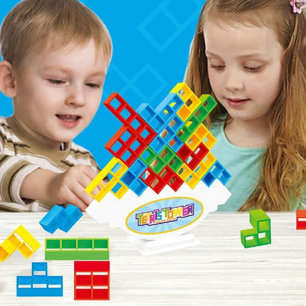 16PCS Tetra Tower Stacking Blocks Game with Holder Balance Puzzle Gift