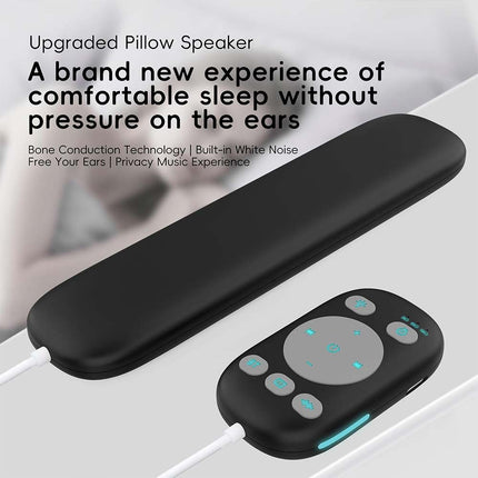 Bone Conduction Sleep Speaker with Timer, Remote & White Noise for Pillow