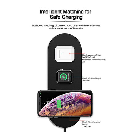 3 in 1 Wireless Charging Dock Station for Watch Phone Earphones