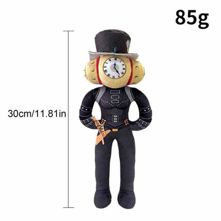 30cm Titan Drill Man & Clockman Plush Toy Set, Soft Stuffed Dolls Gift