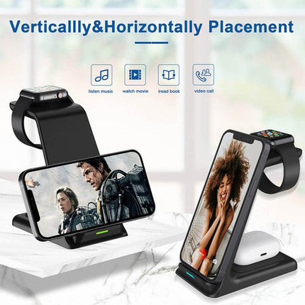3 in 1 Wireless Charger Dock for Apple Watch, iPhone 13/12/11/XS, AirPods