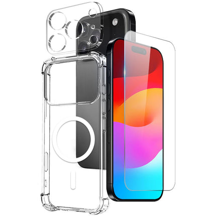 For iPhone 14 Pro Max: MagSafe Case + Screen & Lens Protector Set, Shockproof