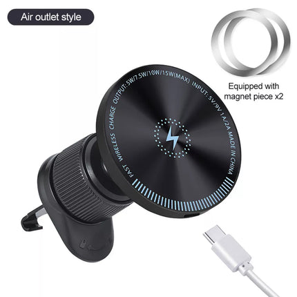 Magnetic Wireless Car Charger Mount Holder for iPhone 15 Phone Charging Stand