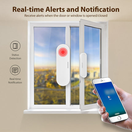 Smart Door Window Sensor Matter Thread WiFi Magnetic Alarm Phone Alert
