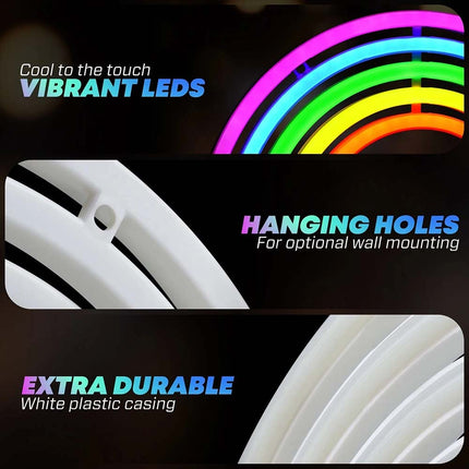 Colourful Rainbow LED Neon Light Stand Wall Bar Lamp for Home Nursery Room
