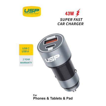 43W 12V Car Cigarette Lighter Socket Dual Port Fast Charger Adapter