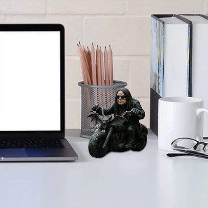 Retro Motorcycle Rider Statue Ozzy Figurine Desk Fan Decor