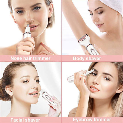 4 in 1 Women's Electric Shaver Cordless Rechargeable Painless Bikini Trimmer