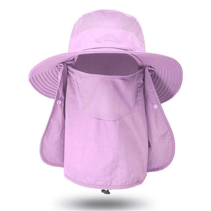 Outdoor Sun UV Protection Fishing Cap Neck Face Flap Hat Wide Brim Summer