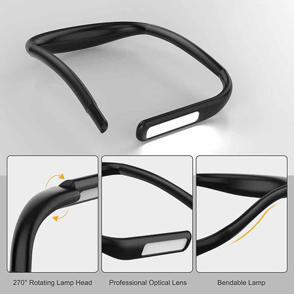 Hands Free LED Neck Reading Light USB Rechargeable Book Bed Night Lamp