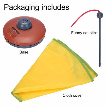 Electronic Interactive Cat Toy with Rotating Mouse for Puzzle Play