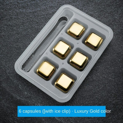 Reusable Stainless Steel Ice Cubes for Whiskey, Chilling Stones with Tong