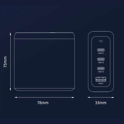 100W GaN Charger 4-Ports Super Fast USB Adapter for AU Plug