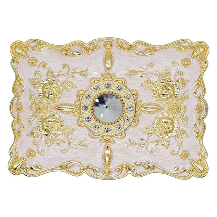 Vintage Alloy Jewellery Box, Trinket Organiser Ring Necklace Storage Case Gift