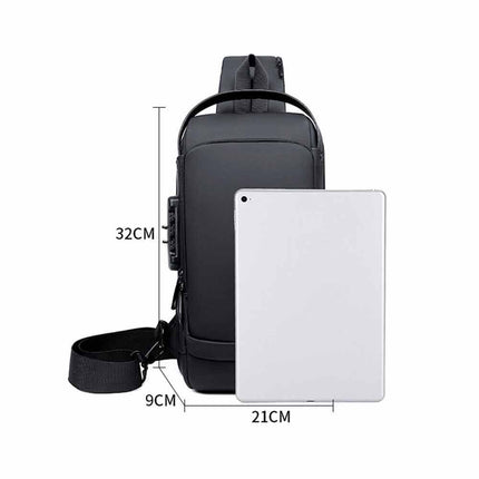Anti-Theft Sling Crossbody Backpack with USB Port for Men