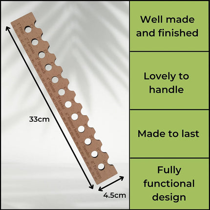 Wooden Garden Planting Ruler, Seed Spacer Line Tool for Sowing Vegetables