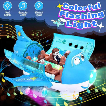 360° Rotating Electric Toy Plane with Music & Light for Kids Gift