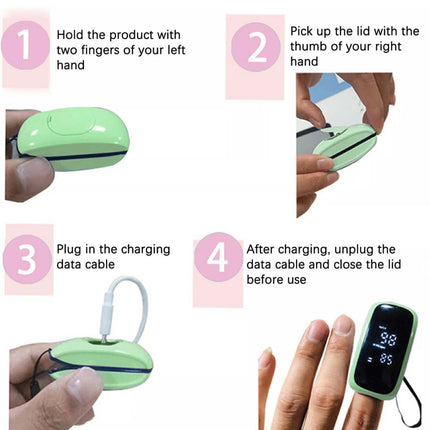 Rechargeable OLED Finger Pulse Oximeter for SpO2 & Heart Rate Monitor