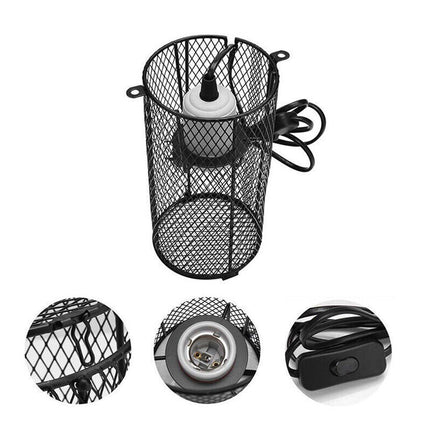200W Ceramic Reptile Heat Lamp Bulb E27 Holder with Switch for Cage Brooder