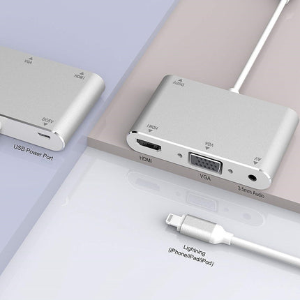 3 in 1 iPhone iPad HDMI VGA Audio Adapter for 13 12 Pro Max X XS XR