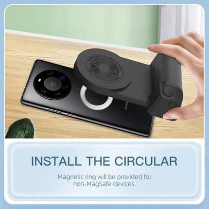 Magnetic Bluetooth Camera Shutter Hand Grip Phone Holder iPhone Android
