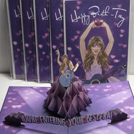 3D Taylor Swift Pop Up Birthday Card – Popular 3D Greeting Card for Swiftie Fans