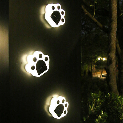 4Pcs Animal Bear Paw Solar Garden Lights, Waterproof Outdoor Yard Lamp