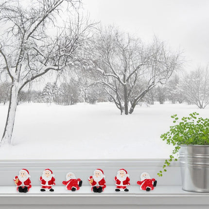12Pcs Random Santa Mini Figurines Christmas Ornaments Indoor Decor