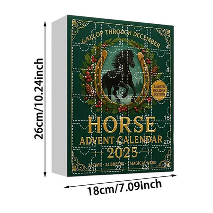 Horse Advent Calendar 2025, 24-Count Horse Pendant, Gallop December