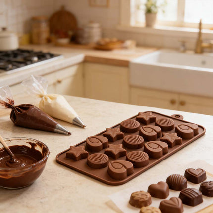 Chocolate Baking Silicone Cake Mould Ice Tray Candy Jelly Mold Nuts & Star