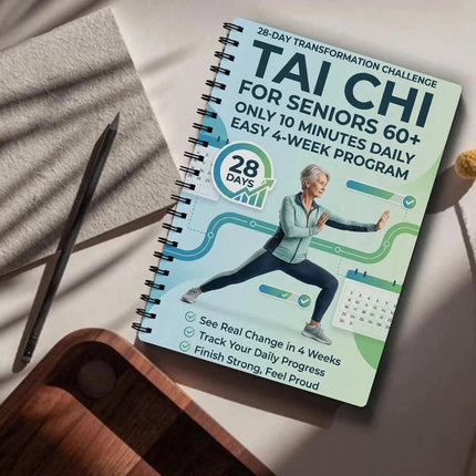 Spiral-Bound Tai Chi Practice Book with Daily Exercises for Seniors & Beginners